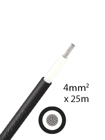 4mm2 single-core DC cable 25m - Black