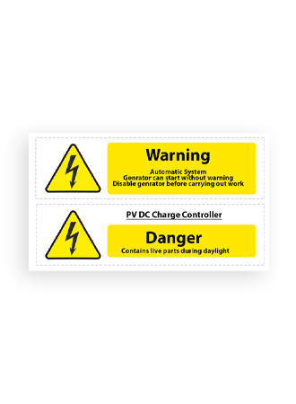 Customark Battery Hazard label  ( 160mm*44mm x2 )