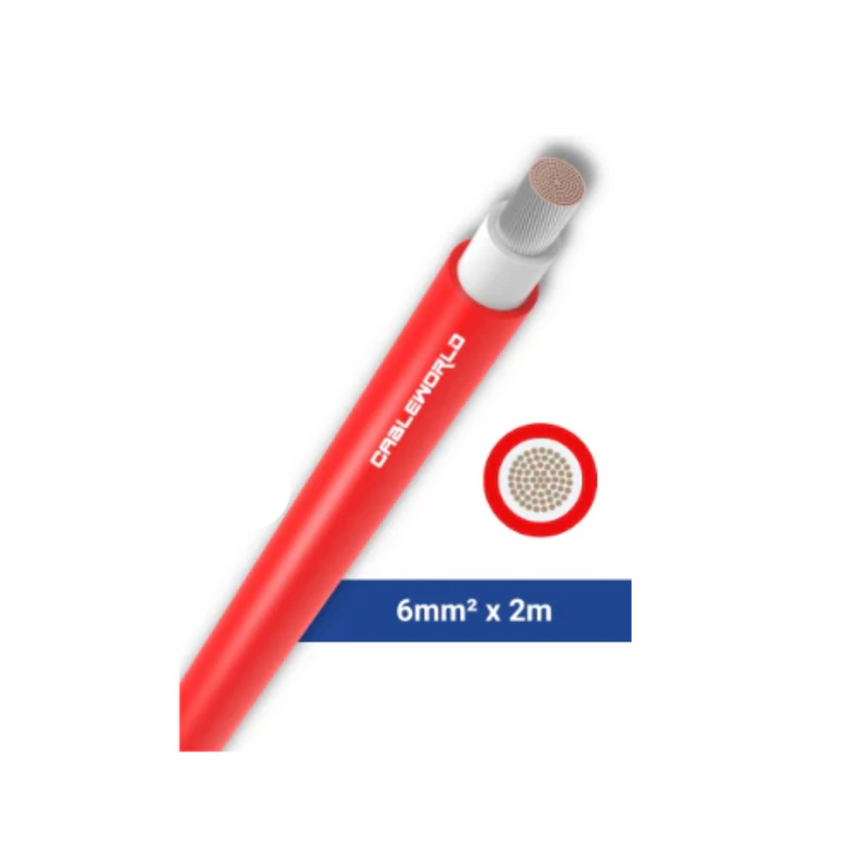 Elettro Brescia 6mm2 single-core 2m - Red